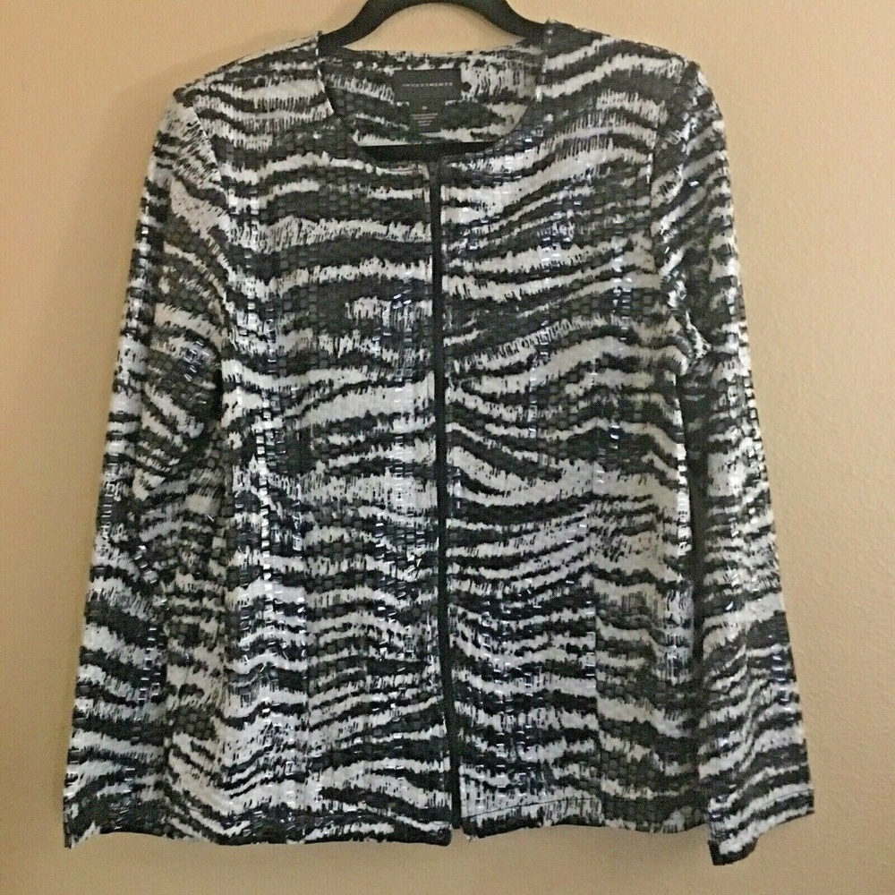 Investments  Zip Zebra Print Size M Jacket